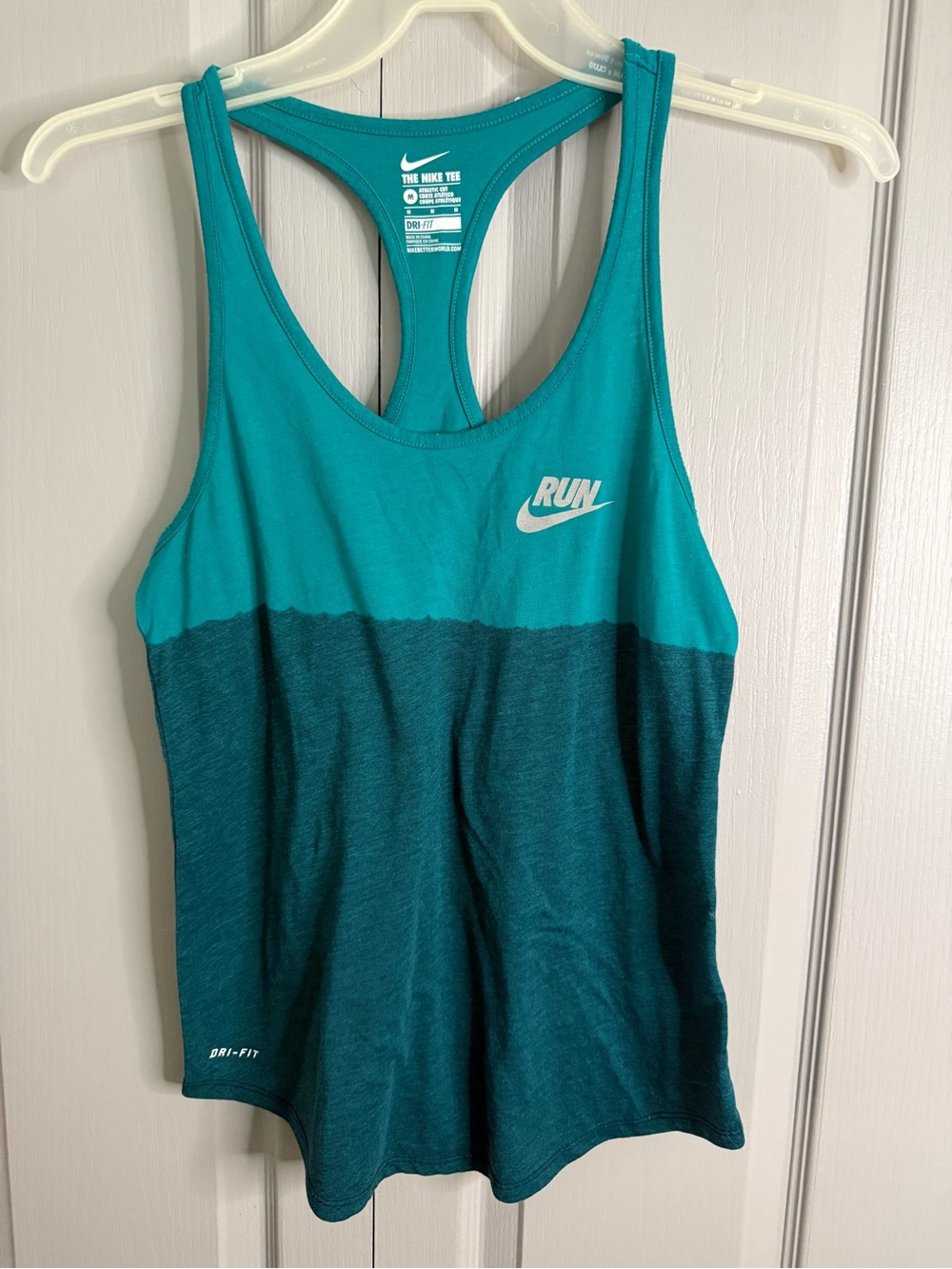 Nike Teal Two-Tone Run Dri-FIT Racerback Tank